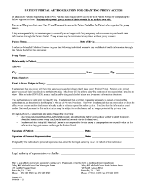 Patient Portal Authorization for Proxy Access