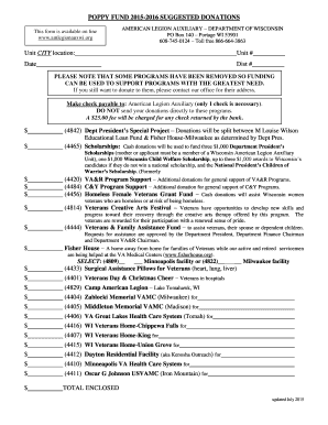 American Legion Auxiliary Donation Form