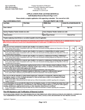 Virginia Teacher License Renewal Application