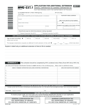 New York City Corporation Tax Extension Application