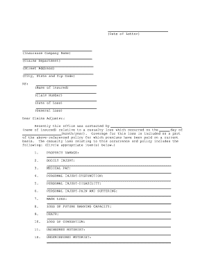 Insurance Claim Notice Letter