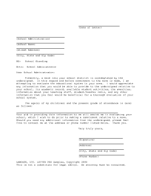School Standing Inquiry Letter