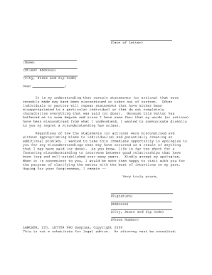 Apology Letter Template