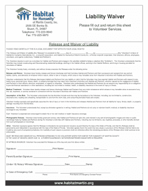 Habitat for Humanity Liability Waiver