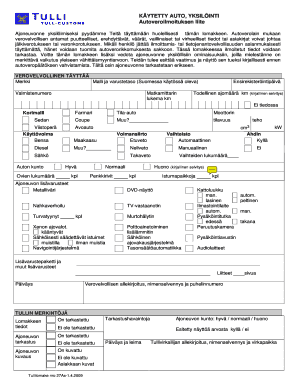 Finnish Vehicle Tax Declaration Form
