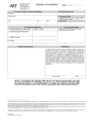 Investment Direction Form