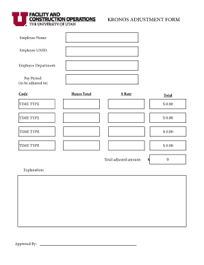 Kronos Adjustment Form