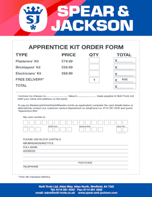 Apprentice Kit Order Form