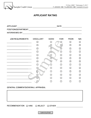 Applicant Rating Form