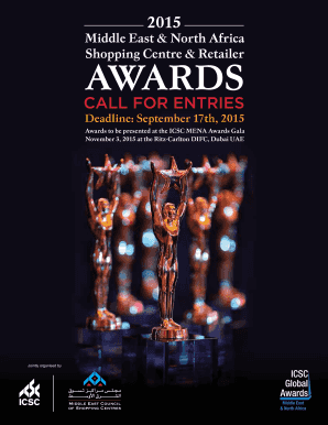 Deadline September 17th 2015 AWARDS Awards to be