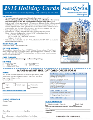 Make-A-Wish Holiday Card Order Form