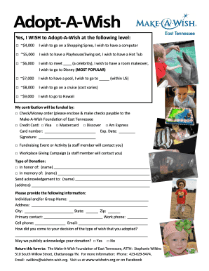 Make-A-Wish Adoption Form