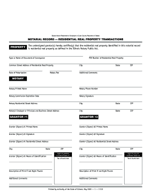 Illinois Notarial Record for Residential Real Property