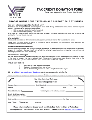 Arizona Tax Credit Donation Form
