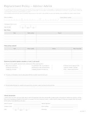 Replacement Policy Declaration Form