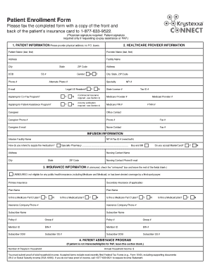 Patient Enrollment Form for KRYSTEXXA Connect