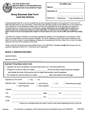 New York Doing Business Data Form