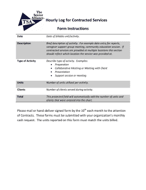 Hourly Log for Contracted Services
