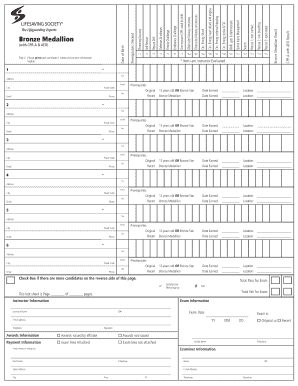 Bronze Medallion Certification Form