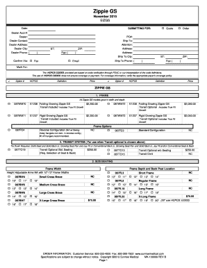 Zippie GS Wheelchair Order Form