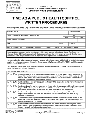 Florida Time as a Public Health Control Form