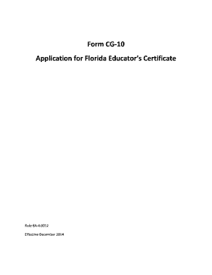 Florida Educator's Certificate Application