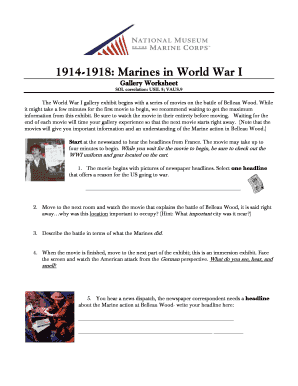 World War I Gallery Exhibit Worksheet