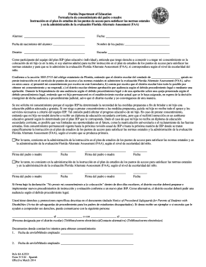 Formulario de consentimiento del padre o madre