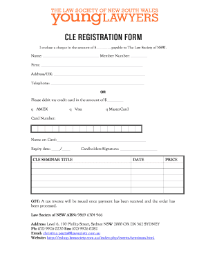 CLE Registration Form