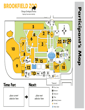 Brookfield Zoo Participant Map and Schedule