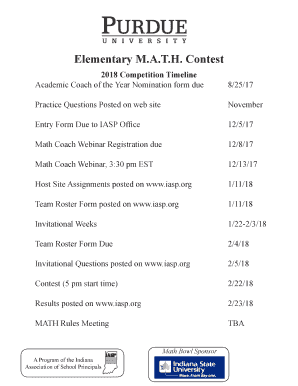 Elementary MATH Contest Entry Form