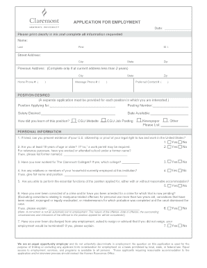 Employment Application Form