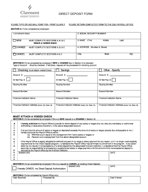CGU Direct Deposit Form