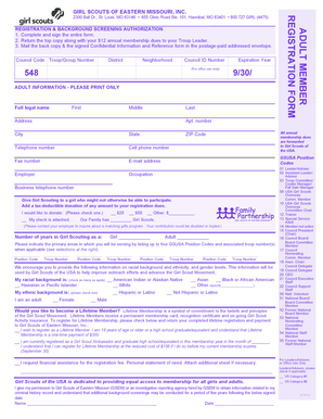 Girl Scouts Registration & Background Screening Authorization