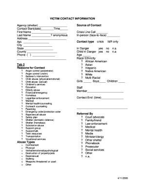 Domestic Violence Victim Contact Form