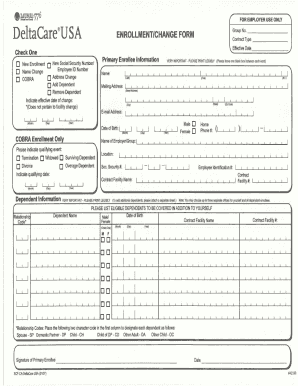 DeltaCare USA Enrollment Change Form