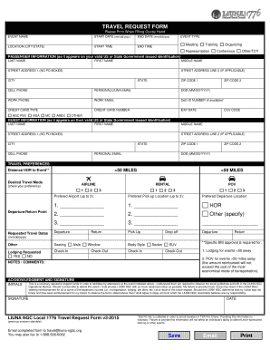 LIUNA NGC Travel Request Form