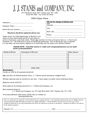 HRA Claim Form