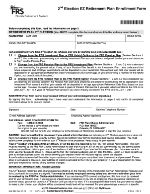 Florida Retirement System 2nd Election Form