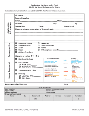 Uniform application - 2010 Girl Scouts Uniform Pricelist