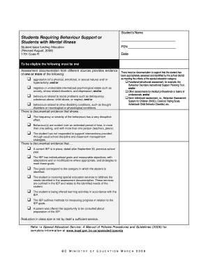 Student Behaviour Support Funding Application