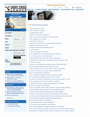Debt Settlement Program Application Form
