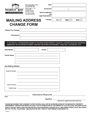 Property Mailing Address Change Form