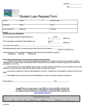 Student Loan Request Form
