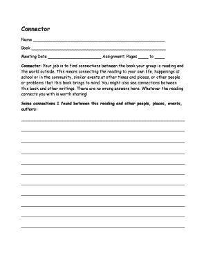Book Connection Assignment Form