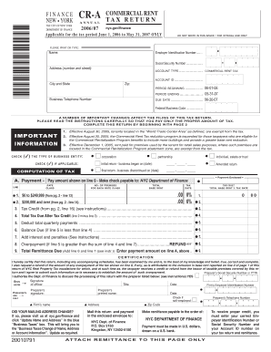 New York Commercial Rent Tax Return