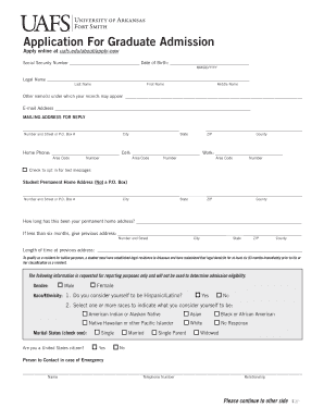 Graduate Admission Application