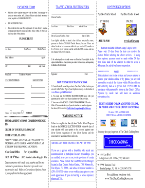 Florida Traffic School Election Form