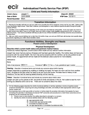 Individualized Family Service Plan Form