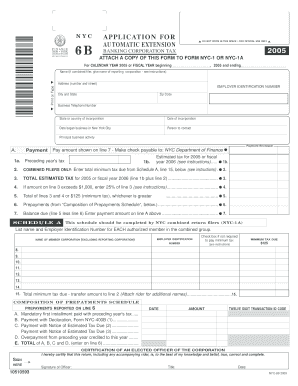 NYC-6B Automatic Extension Finance Form